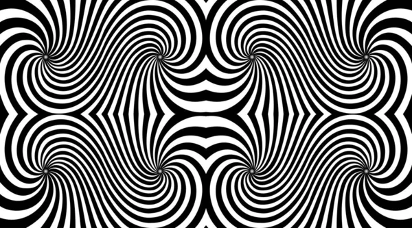 Wirkung Verzerrter Radialstrahlen Optische Hypnotische Schwarz Weiß Spirale Dreht Lebhaftes Stockillustration