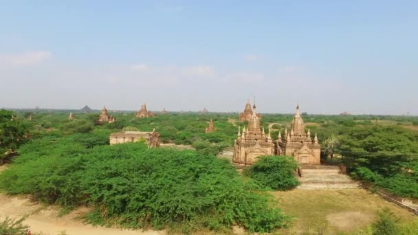 Bagan landschapsmening van boven — Stockvideo