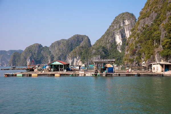 Village de pêcheurs flottant, baie de Ha Long — Photo