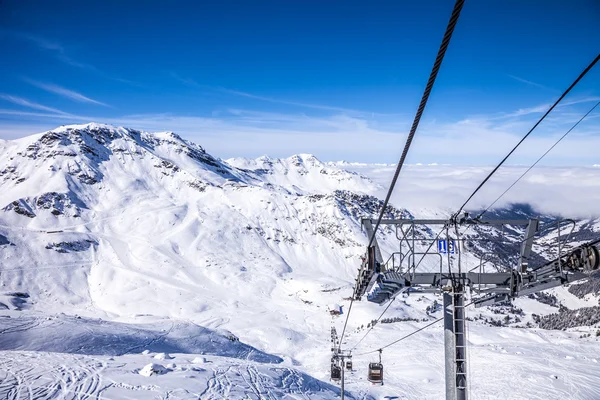 Kabelbaan op Franse Alpen — Stockfoto