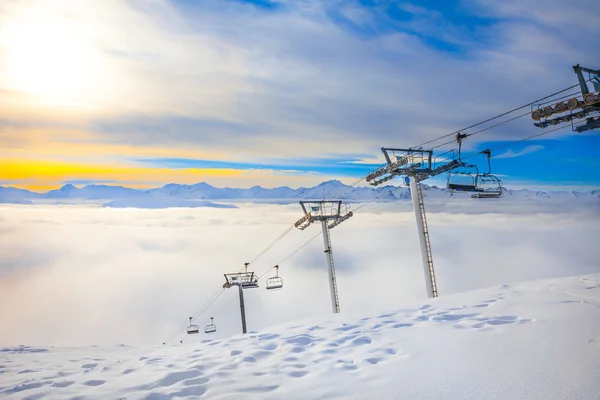 Zonsondergang in de Franse Alpen — Stockfoto