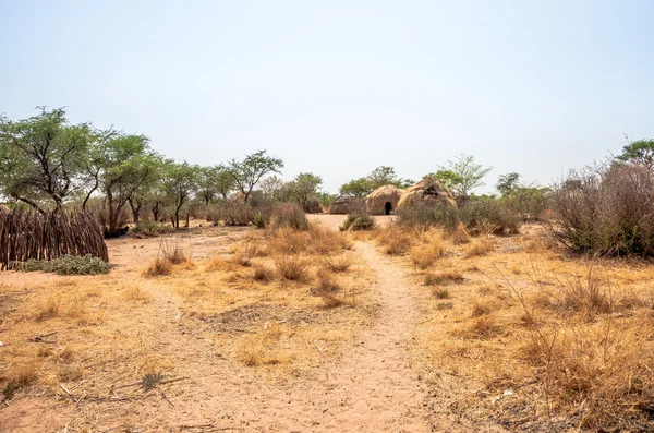 Bosjesmannen dorp in Botswana — Stockfoto