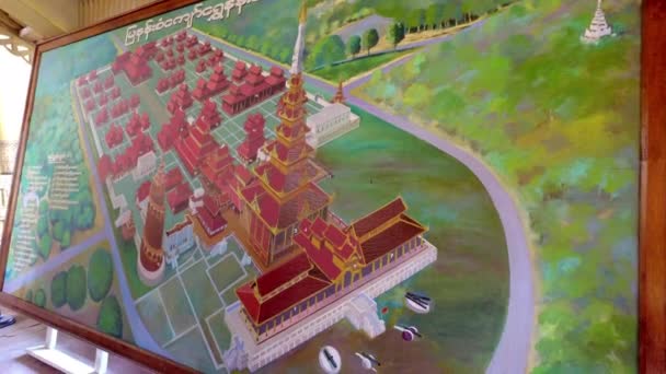 Kaart-Plan van het Mandalay Koninklijk Paleis — Stockvideo