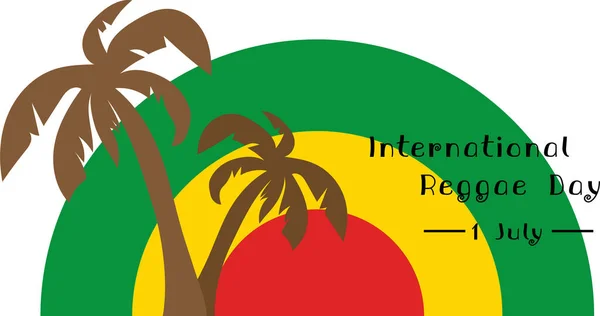 Temmuz Uluslararası Reggae Günü Tasarımı — Stok Vektör