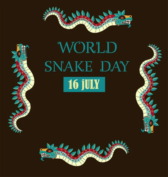 World Snake Day July — Stock Vector