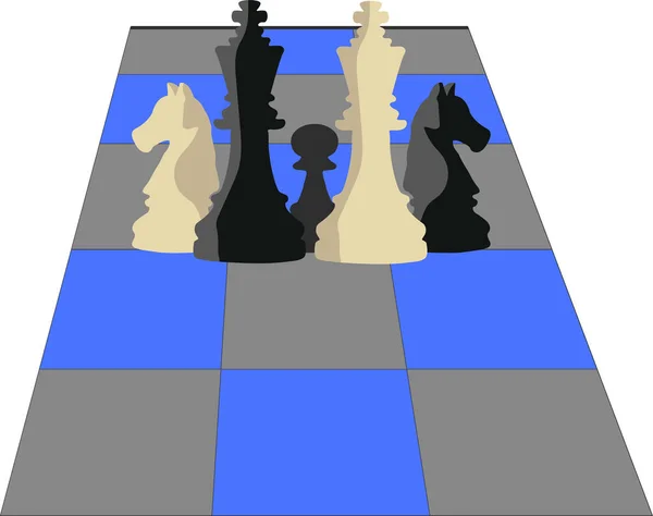 Šachové Figurky Barevné Desce — Stockový vektor