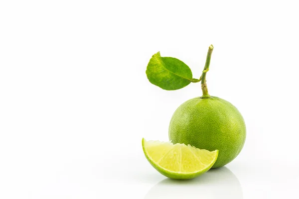 Limefrukterna hela och segment. — Stockfoto