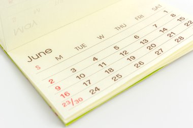 bir takvim sayfası kapatın.