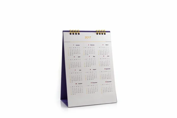 Vitboken skrivbord spiral kalender 2017. — Stockfoto