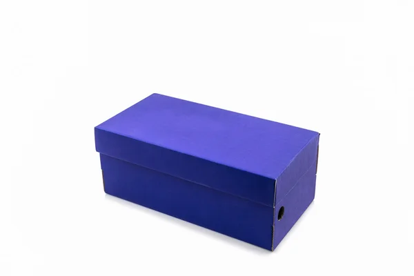 Blue shoe box with clipping path on white background. — Stock Photo, Image