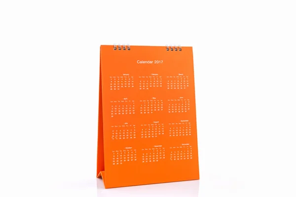 Weißes Papier Schreibtischspirale Kalender 2017. — Stockfoto