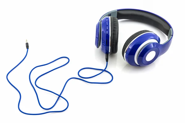 Close up Blue headphones. — Stock Photo, Image