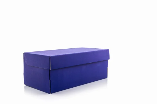 Caja de zapatos azul con camino de recorte . — Foto de Stock