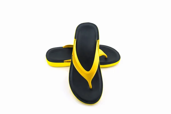 Colorful of Sandals shoes / Yellow and black flip flops. — Stock Photo, Image