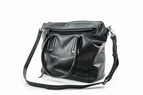 Black leather bag. — Stock Photo, Image