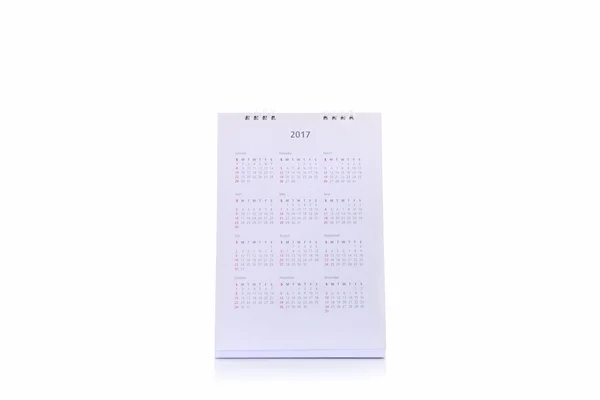 Livro branco mesa calendário espiral 2017 . — Fotografia de Stock