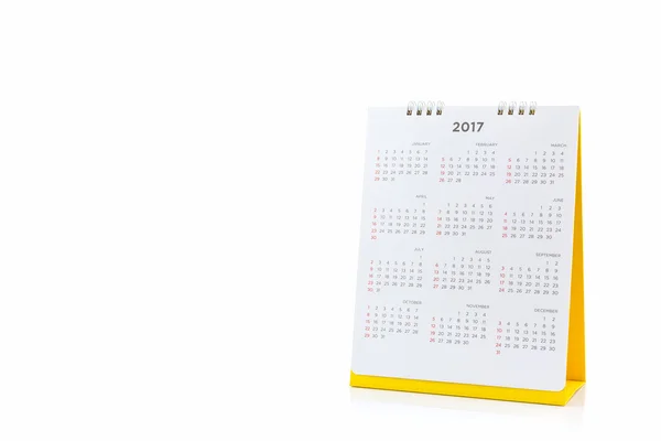Weißes Papier Schreibtischspirale Kalender 2017. — Stockfoto