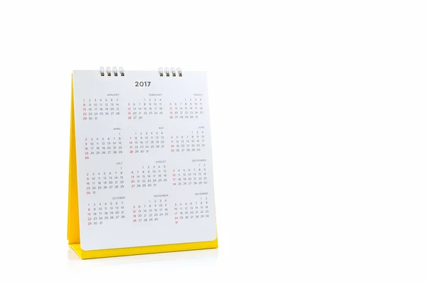 Calendrier spirale bureau papier blanc 2017 . — Photo