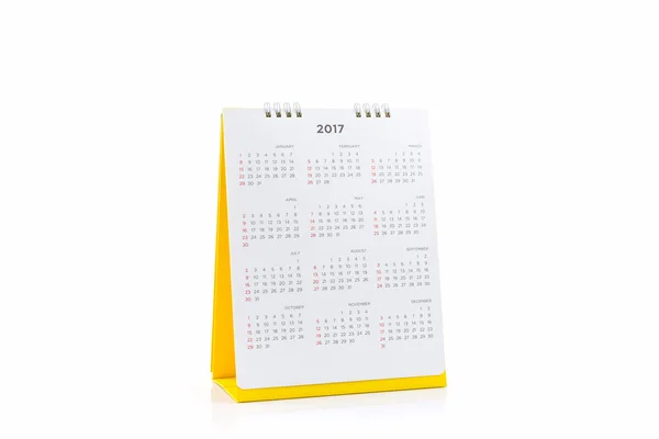Vitboken skrivbord spiral kalender 2017. — Stockfoto