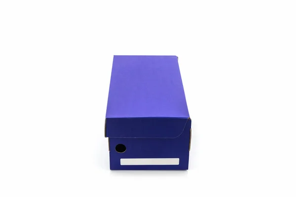Синяя обувная коробка с дорожкой для стрижки . — стоковое фото