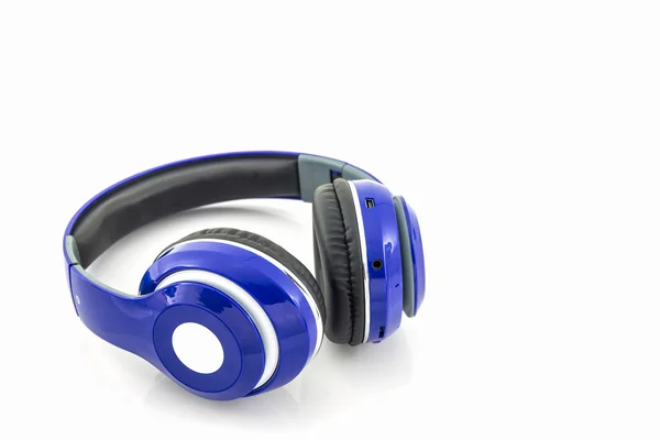 Close up blue headphones. — Stock Photo, Image