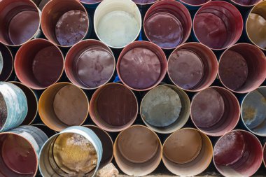 renkli yağ tankı arka plan önden görünümü. 