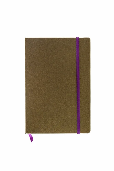Braunes Tagebuchbuch auf weißem Hintergrund. — Stockfoto