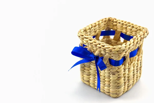Caja hecha a mano de decoración de jacinto de agua seca, artesanía —  Fotos de Stock