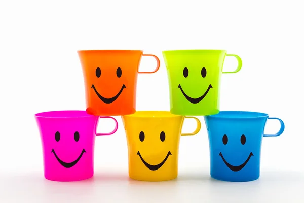 Colorful of smiley cup. — Stock Photo, Image