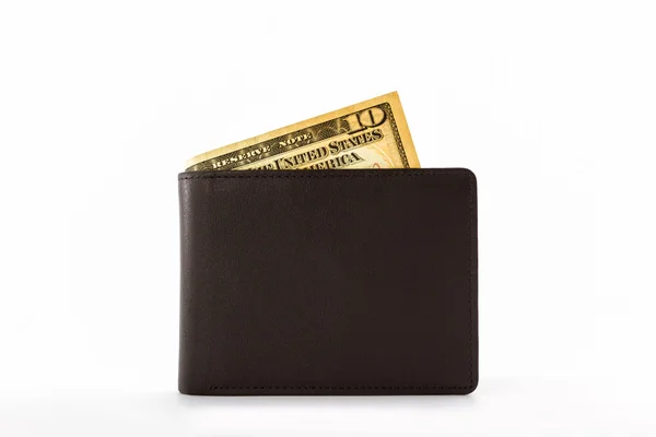 Geldbörse aus braunem Leder. — Stockfoto