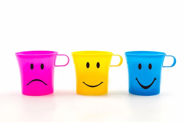 Colorful of cup with expressions. — Stock Photo, Image