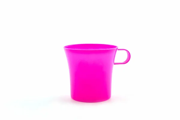 Tazza di plastica rosa — Foto Stock