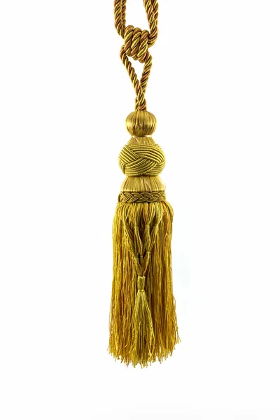 Golden curtain tassel interior decoration. — Stock Photo, Image