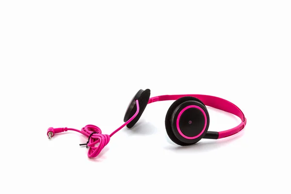 Pink headphones. — Stock Photo, Image