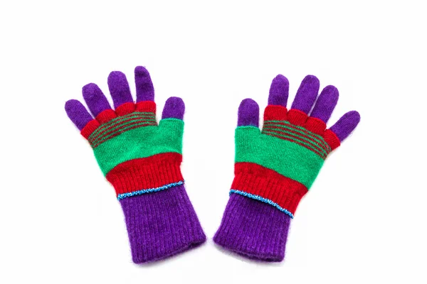 Colorful woolen glove of children. — Stock Photo, Image