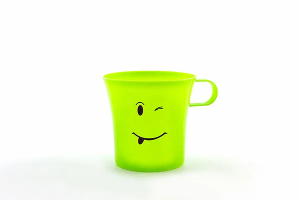 Coloré de l'expression faciale sur la tasse  . — Photo