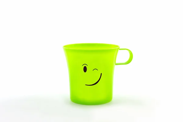 Bunte Mimik auf Tasse . — Stockfoto