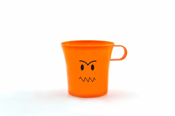 Coloré de l'expression faciale sur la tasse . — Photo