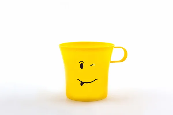 Coloré de l'expression faciale sur la tasse  . — Photo
