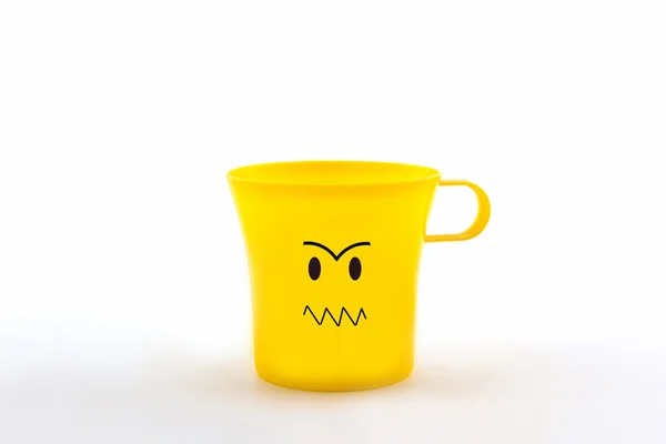 Färgglada ansiktsuttryck på cup . — Stockfoto