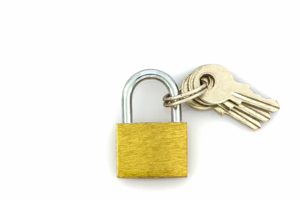 Key and lock on white background. — Stock Photo, Image