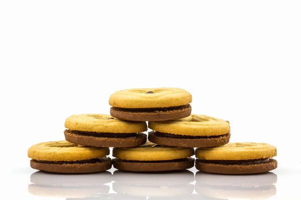 Biscuit on white background. — Stock Photo, Image