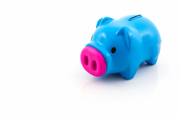 Blue piggy bank saving. — Stock Photo, Image