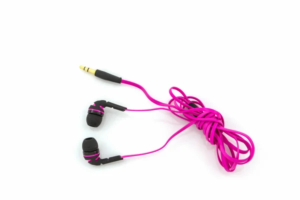 Pink earphones. — Stock Photo, Image