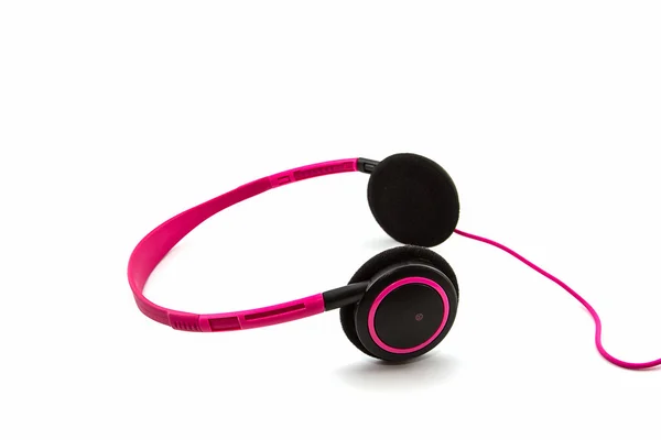 Pink headphones. — Stock Photo, Image