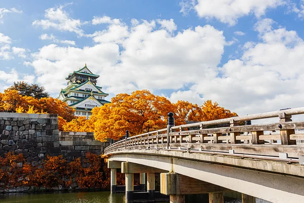 Japanese Castle with autumn leaves. — Stock Photo, Image