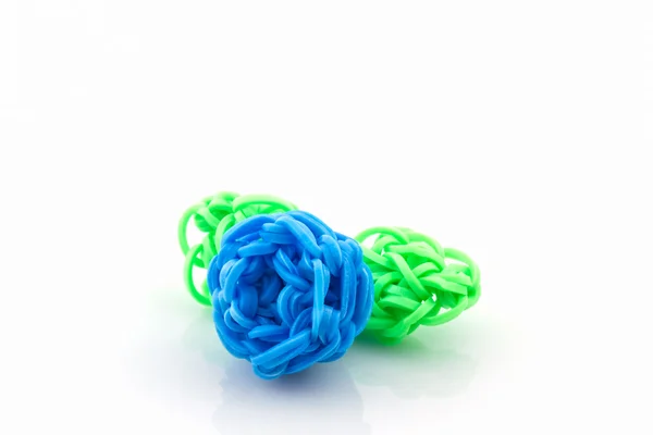 Colorful of elastic rainbow loom bands. — Stock Photo, Image