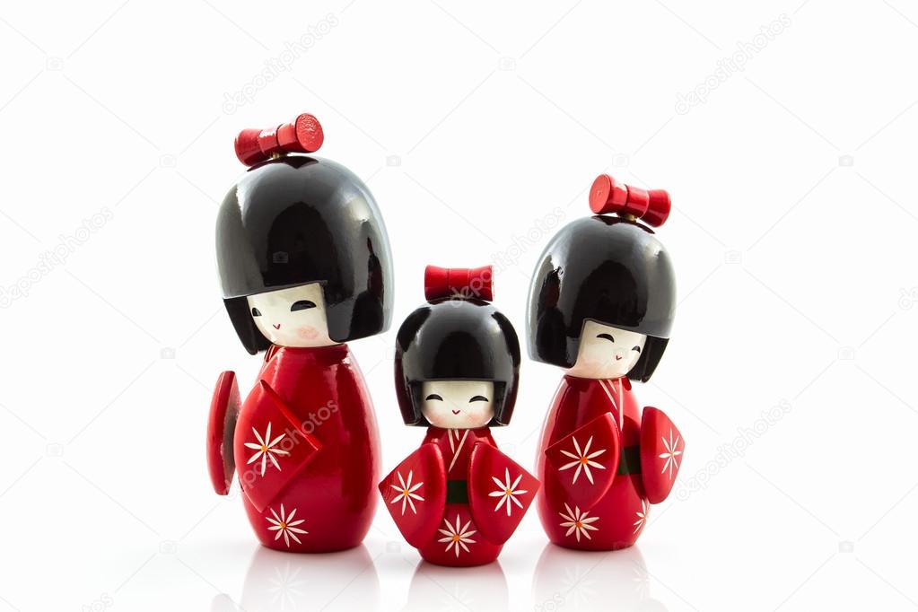 Japanese kokeshi dolls.