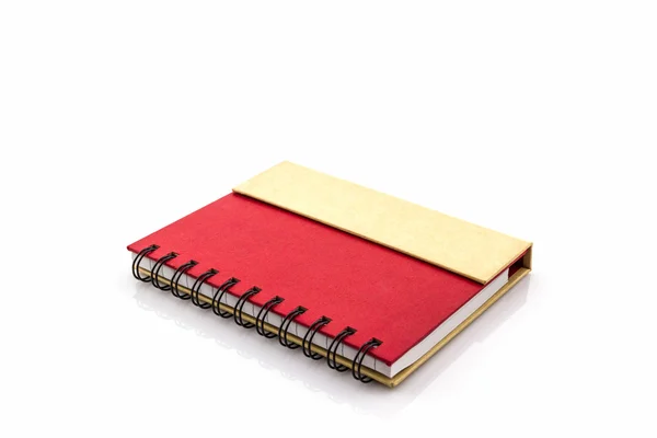 Red diary book on white background. — Stock Photo, Image