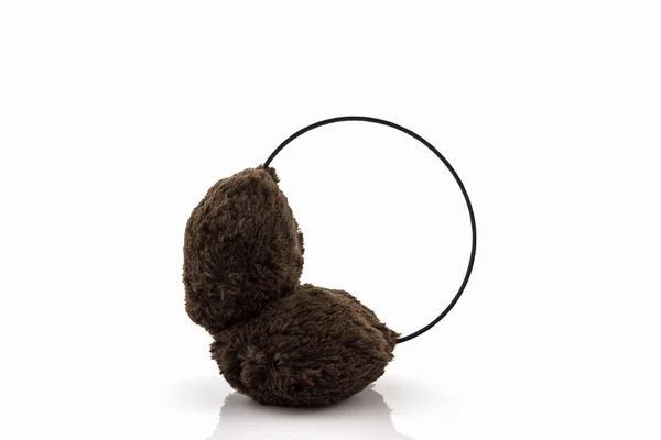 Brown fuzzy winter ear muff. — Stock Photo, Image